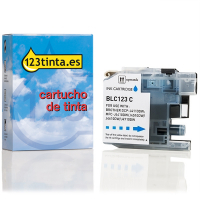 Marca 123tinta reemplaza a Brother LC-123C cartucho de tinta cian