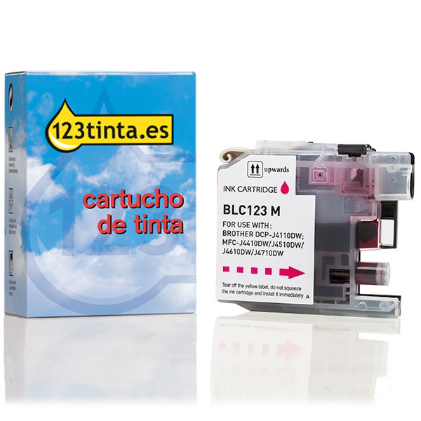 Marca 123tinta reemplaza a Brother LC-123M cartucho de tinta magenta LC-123MC 350002 - 1