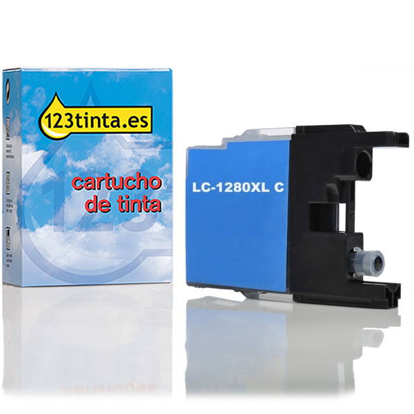 Marca 123tinta reemplaza a Brother LC-1280XLC cartucho de tinta cian XL LC1280XLCC 029061 - 1