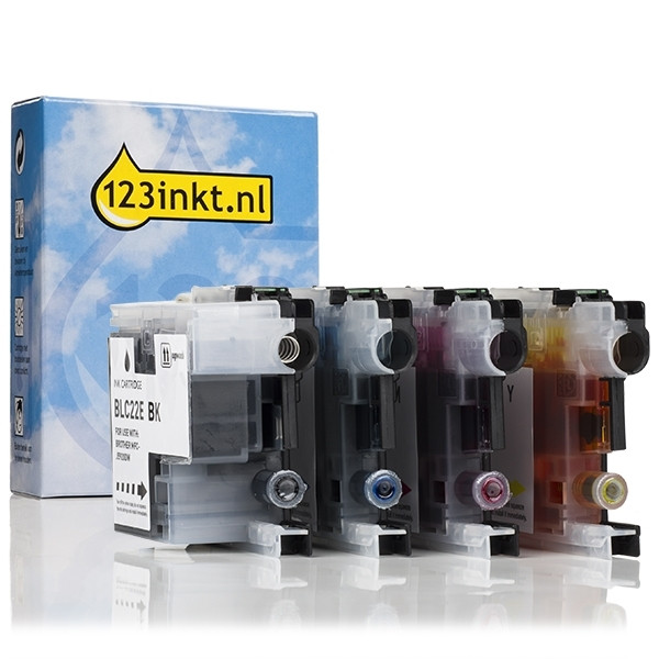 Marca 123tinta reemplaza a Brother LC-22E cartucho de tinta negro + 3 color LC22EBKC LC22ECC LC22EMC LC22EYC 127220 - 1