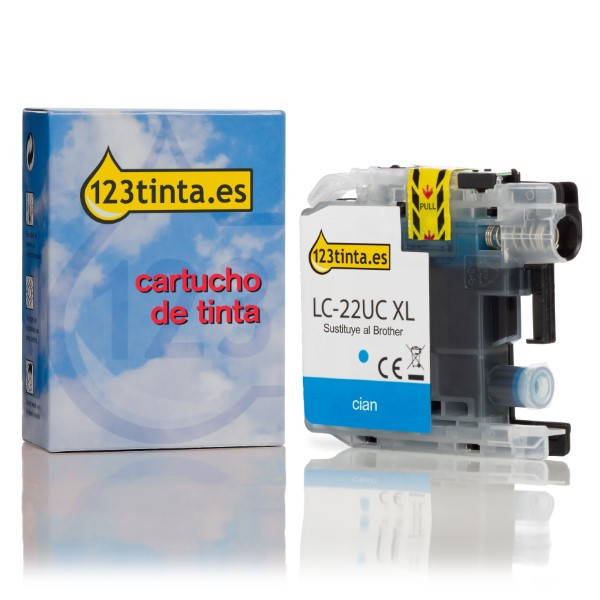 Marca 123tinta reemplaza a Brother LC-22UC XL cartucho de tinta cian LC-22UCC 350031 - 1