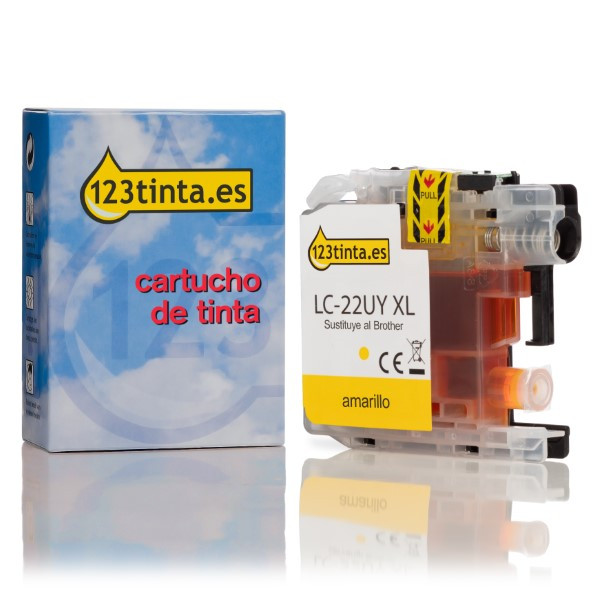 Marca 123tinta reemplaza a Brother LC-22UY XL cartucho de tinta amarillo LC-22UYC 350035 - 1