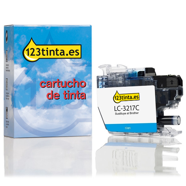 Marca 123tinta reemplaza a Brother LC-3217C cartucho de tinta cian LC3217CC 028903 - 1