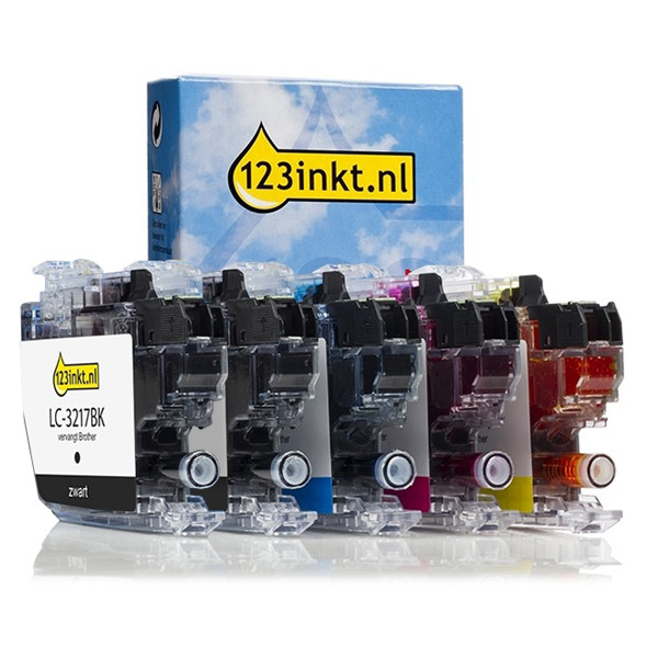 Marca 123tinta reemplaza a Brother LC-3217 cartuchos de tinta | Pack 2 negros + 3 colores 160688 - 1