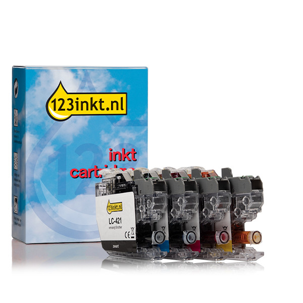 Marca 123tinta reemplaza a Brother LC-421 cartuchos de tinta | Pack negro + 3 colores 127254 - 1
