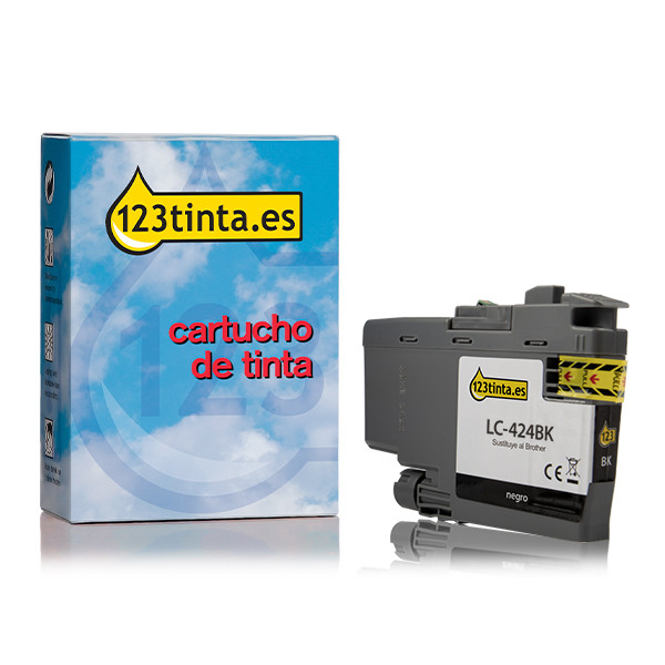 Marca 123tinta reemplaza a Brother LC-424BK cartucho de tinta negro LC424BKC 051267 - 1