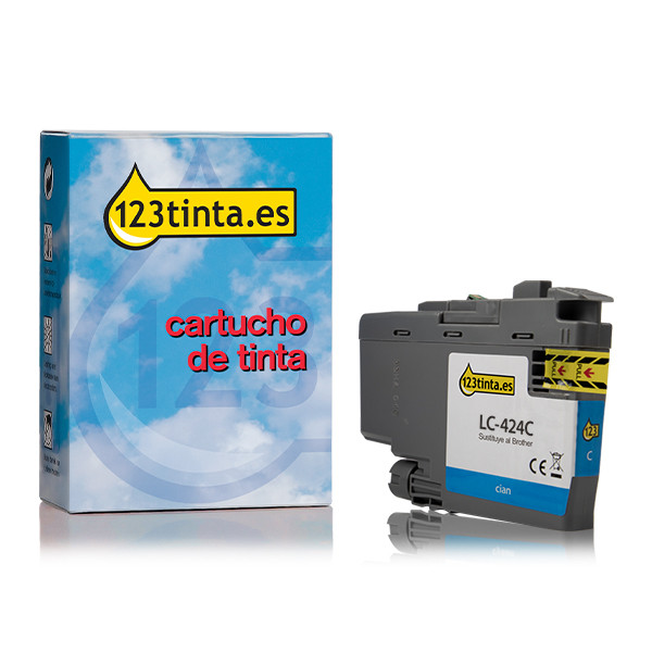 Marca 123tinta reemplaza a Brother LC-424C cartucho de tinta cian LC424CC 051269 - 1