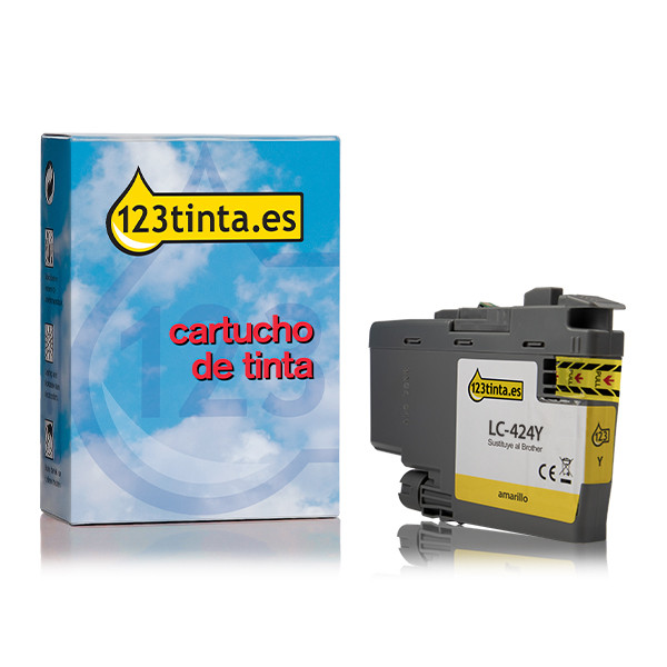 Marca 123tinta reemplaza a Brother LC-424Y cartucho de tinta amarillo LC424YC 051273 - 1