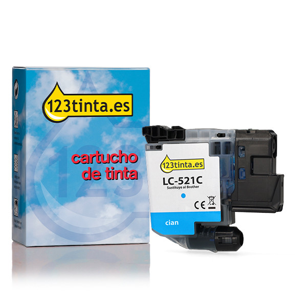 Marca 123tinta reemplaza a Brother LC-521C cartucho de tinta cian 051473 - 1