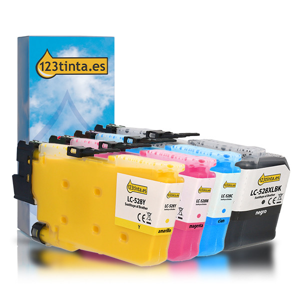 Marca 123tinta reemplaza a Brother LC-528 cartuchos de tinta | Pack negro + 3 colores 051599 - 1