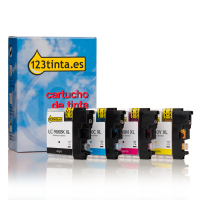 Marca 123tinta reemplaza a Brother LC-980VALBP cartuchos de tinta | Pack negro + 3 colores