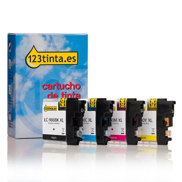 Marca 123tinta reemplaza a Brother LC-980VALBP pack ahorro 4 cartuchos LC980VALBPC 132117 - 1