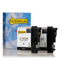 Marca 123tinta reemplaza a Brother LC-985BK cartucho negro 2 unidades LC-985BKBP2C 132094