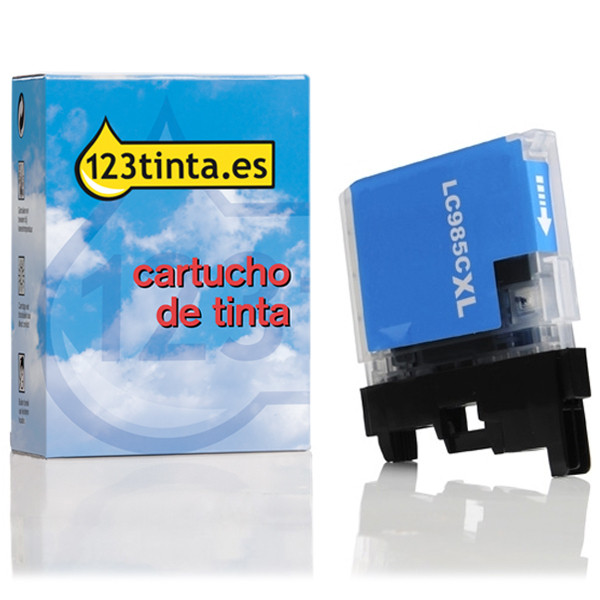 Marca 123tinta reemplaza a Brother LC-985C cartucho de tinta cian XL LC985CC 028330 - 1