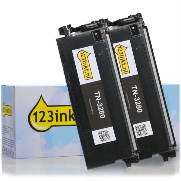 Marca 123tinta reemplaza a Brother TN-3280 toner negro | Pack 2 uds 010077 - 1