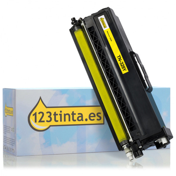 Marca 123tinta reemplaza a Brother TN-328Y toner amarillo XXL TN328YC 029209 - 1