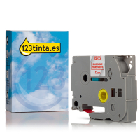 Marca 123tinta reemplaza a Brother TZe-132 cinta rojo sobre transparente 12 mm 080617