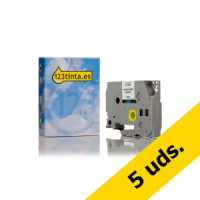 Marca 123tinta reemplaza a Brother TZe-211 negro sobre blanco 6 mm | Pack 5 uds