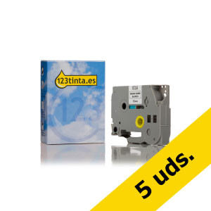 Marca 123tinta reemplaza a Brother TZe-221 cinta negro sobre blanco 9 mm | Pack 5 uds 650514 - 1