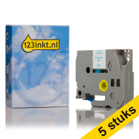 Marca 123tinta reemplaza a Brother TZe-223 cinta azul sobre blanco 9 mm | Pack 5 uds 650682