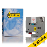 Marca 123tinta reemplaza a Brother TZe-232 cinta rojo sobre blanco 12 mm | Pack 5 uds 650655