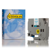 Marca 123tinta reemplaza a Brother TZe-233 cinta azul sobre blanco 12 mm