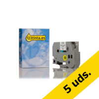 Marca 123tinta reemplaza a Brother TZe-241 cinta negro sobre blanco 18 mm | Pack 5 uds