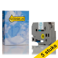 Marca 123tinta reemplaza a Brother TZe-243 cinta azul sobre blanco 18 mm | Pack 5 uds 650667