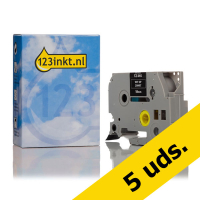 Marca 123tinta reemplaza a Brother TZe-345 blanco sobre negro 18 mm | Pack 5 uds 650641