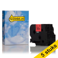 Marca 123tinta reemplaza a Brother TZe-461 cinta negro sobre rojo 36 mm | Pack 5 uds