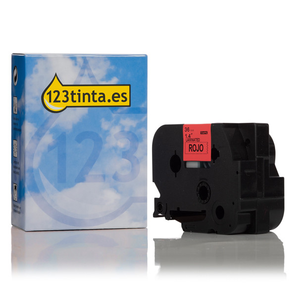 Marca 123tinta reemplaza a Brother TZe-461 cinta negro sobre rojo 36 mm TZe461C 080477 - 1