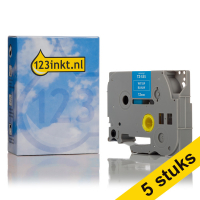 Marca 123tinta reemplaza a Brother TZe-535 cinta blanca sobre azul 12 mm | Pack 5 uds 650690