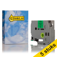Marca 123tinta reemplaza a Brother TZe-721 cinta negra sobre verde 9 mm | Pack 5 uds 650692