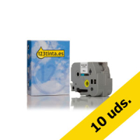Marca 123tinta reemplaza a Brother TZe-S251 cinta adhesiva extra negro sobre blanco 24 mm | Pack 10 uds