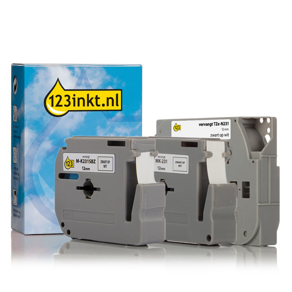 Marca 123tinta reemplaza a Brother cintas no laminadas de 12 mm | Pack de cintas 350620 - 1