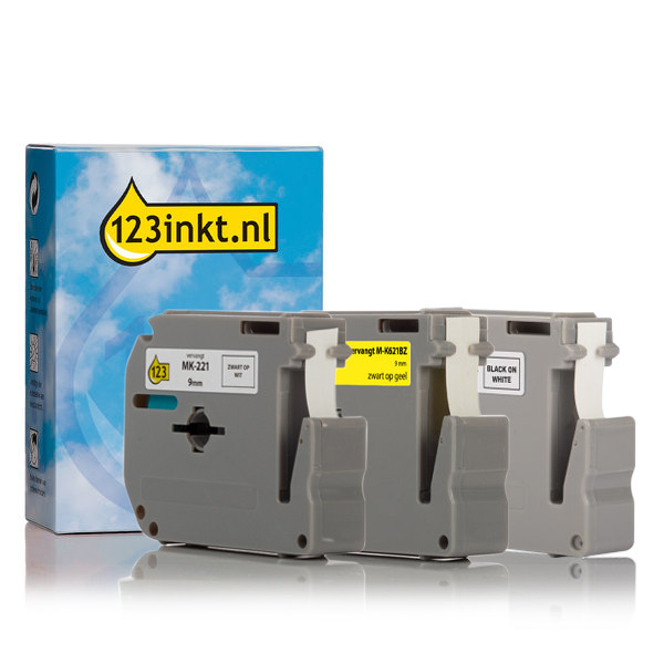 Marca 123tinta reemplaza a Brother cintas no laminadas de 9 mm | Pack de cintas 350619 - 1