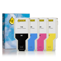 Marca 123tinta reemplaza a HP 738XL Pack ahorro negro/cian/magenta/amarillo XL  160113