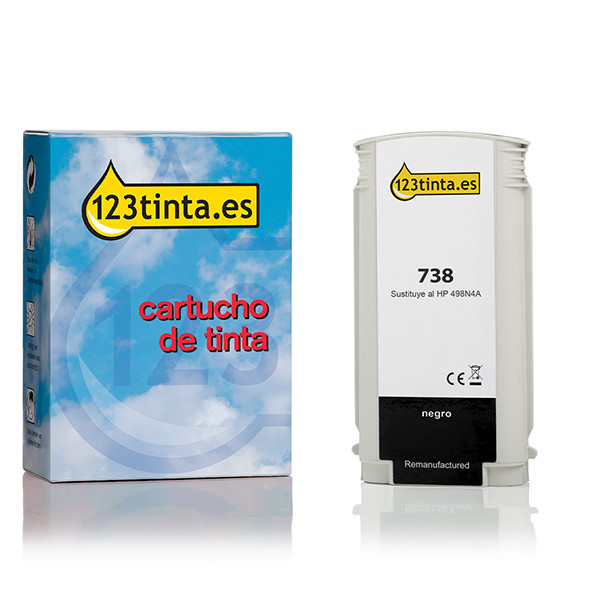 Marca 123tinta reemplaza a HP 738 (498N4A) cartucho de tinta negro 498N4AC 093279 - 1