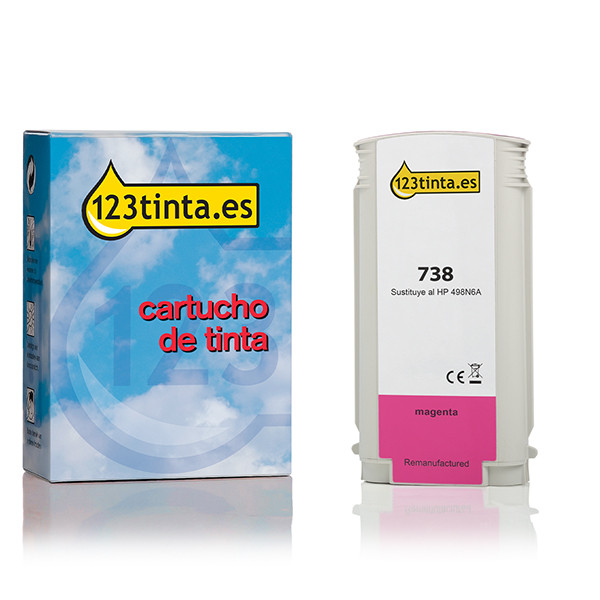 Marca 123tinta reemplaza a HP 738 (498N6A) cartucho de tinta magenta 498N6AC 093283 - 1