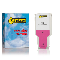 Marca 123tinta reemplaza a HP 738 (676M7A) cartucho de tinta magenta XL 676M7AC 093291