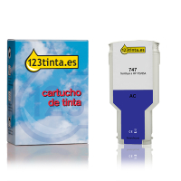 Marca 123tinta reemplaza a HP 747 (P2V85A) cartucho de tinta azul cromático 055353