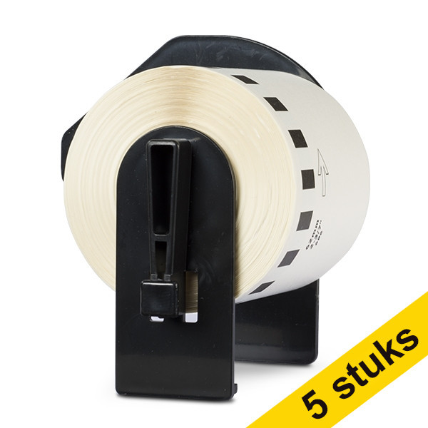 Marca 123tinta reemplaza a Pack: 5x Brother DK-22606 cinta de película plástica continua amarilla DK22606C 650632 - 1