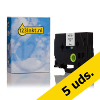 Marca 123tinta reemplaza a Pack: 5x Brother HSe-221 cintas termorretráctiles negro sobre blanco de 9 mm HSe221C 650665