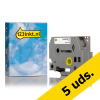 Marca 123tinta reemplaza a Pack: 5x Brother HSe-241 cinta termorretráctil negro sobre blanco 18 mm