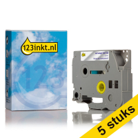 Marca 123tinta reemplaza a Pack: 5x Brother TZe-133 cinta azul sobre transparente 12 mm TZe133C 650708
