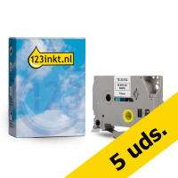 Marca 123tinta reemplaza a Pack: 5x Brother TZe-231S2 cinta negro sobre blanco 12 mm TZE-231S2C 650702