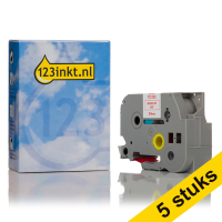 Marca 123tinta reemplaza a Pack: 5x Brother TZe-252 cinta rojo sobre blanco 24 mm TZe252C 650663
