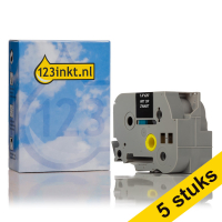 Marca 123tinta reemplaza a Pack: 5x Brother TZe-365 cinta blanco sobre negro 36 mm TZe365C 650700