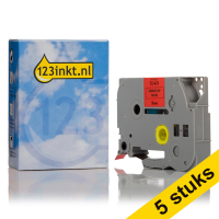 Marca 123tinta reemplaza a Pack: 5x Brother TZe-421 cinta negro sobre rojo 9 mm TZe421C 650675