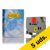 Marca 123tinta reemplaza a Pack: 5x Brother TZe-431 cinta negro sobre rojo 12 mm